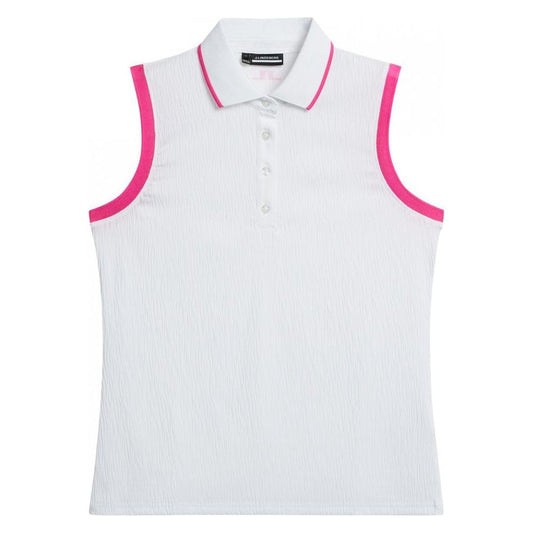 J.Lindeberg Lila Sleeveless Top, White, dámské golfové tričko