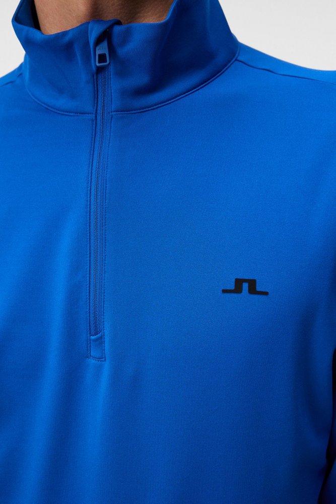 J.Lindeberg Luke Quarter Zip Mid Layer, Nautical Blue, pánská golfová mikina