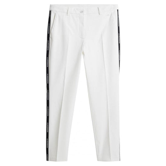 J.Lindeberg Meghan Side Stripe Pant, White, dámské golfové kalhoty