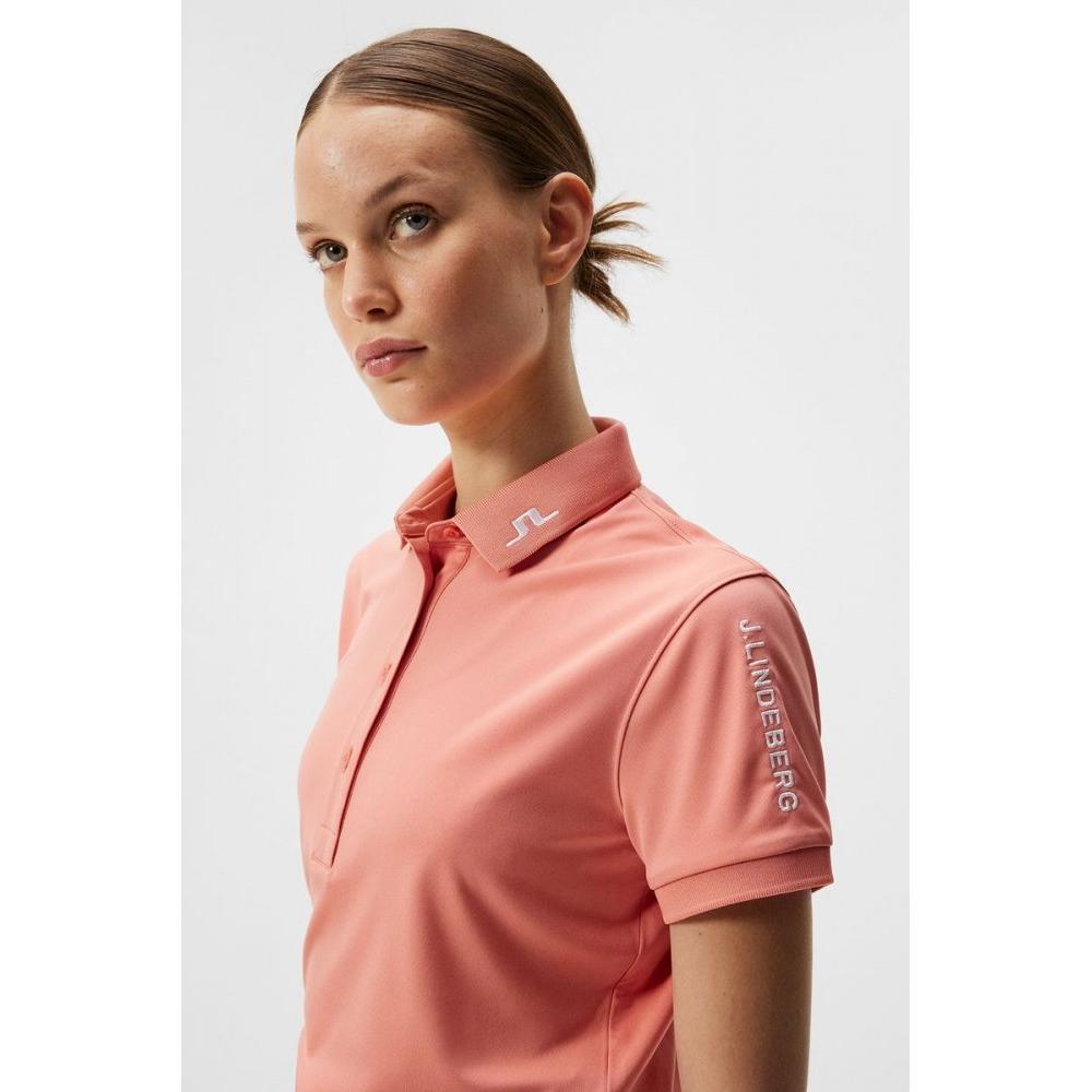 J.Lindeberg Tour Tech Polo, Burnt Coral, dámské golfové tričko