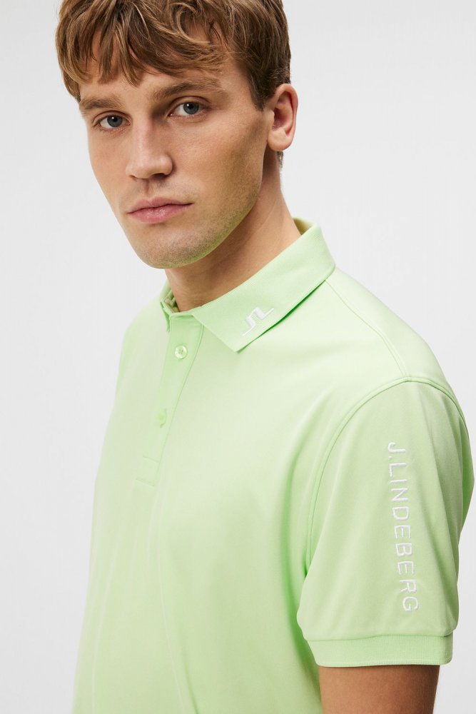 J.Lindeberg Tour Tech Reg Fit Polo, Paradise Green, pánské golfové tričko