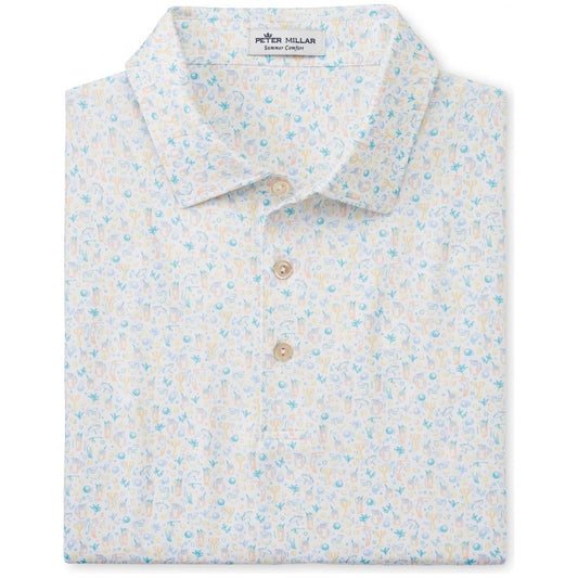 Peter Millar Half and Half Jersey, White