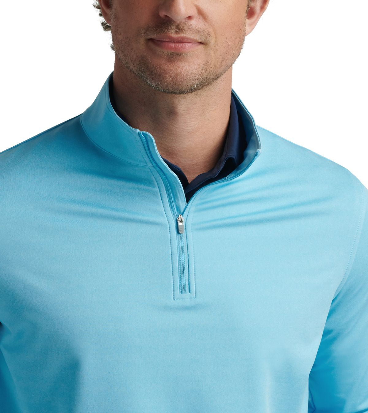 Peter Millar Perth Melange, modrá pánská golfová mikina