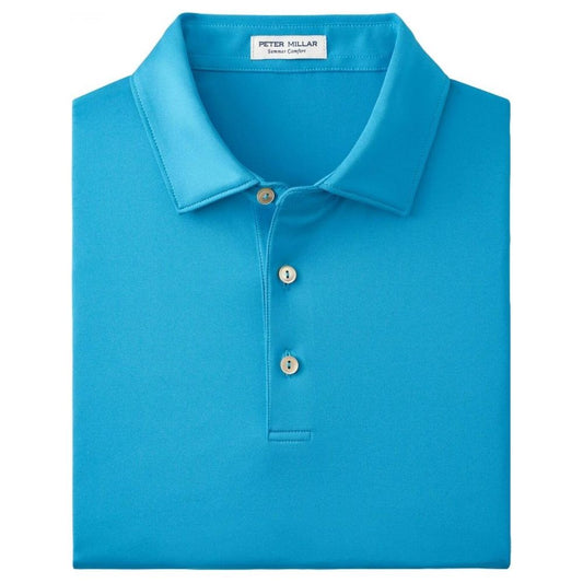 Peter Millar Solid Performance Jersey Polo, Jasper Blue, pánské golfové triko