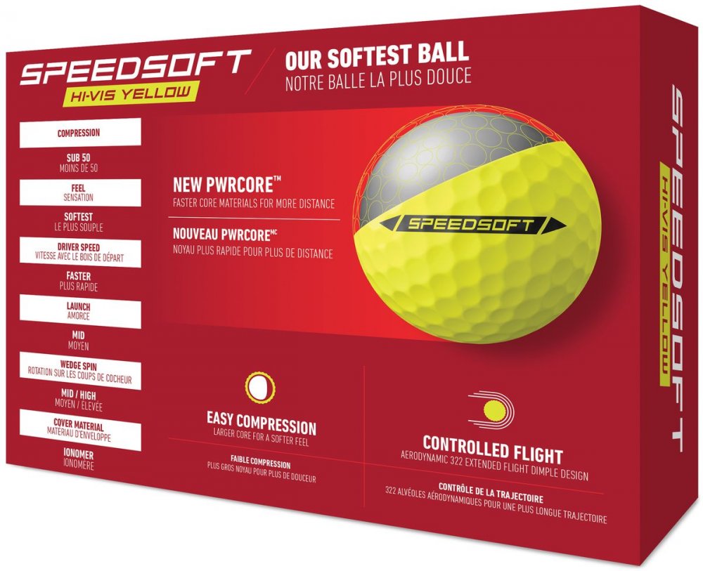 TaylorMade SpeedSoft 2024, žluté golfové míčky