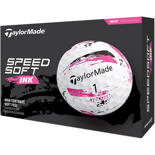 TaylorMade SpeedSoft Ink 2025, růžové golfové míčky