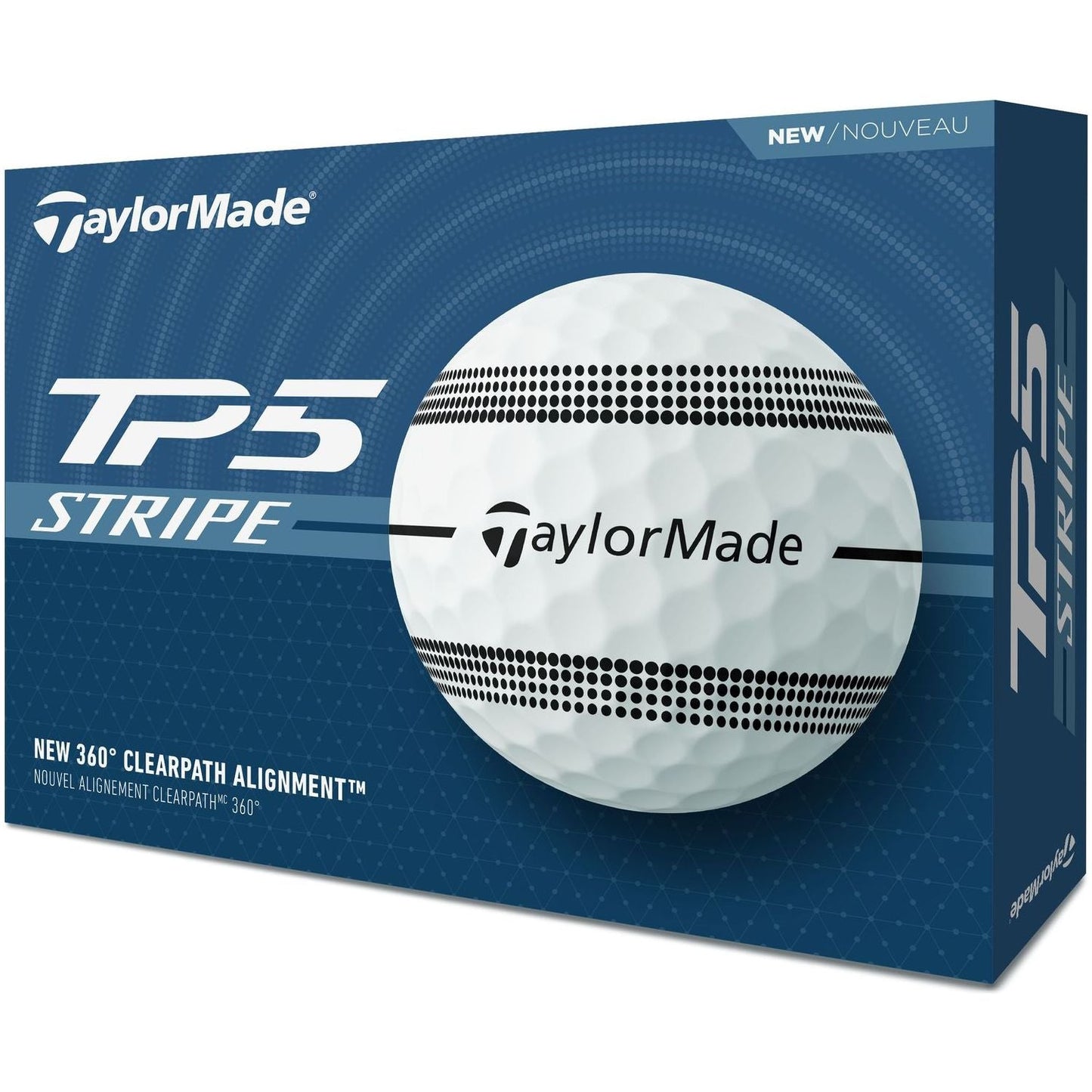 TaylorMade TP5 Stripe, bílé, 3 míčky, (2025) TaylorMade