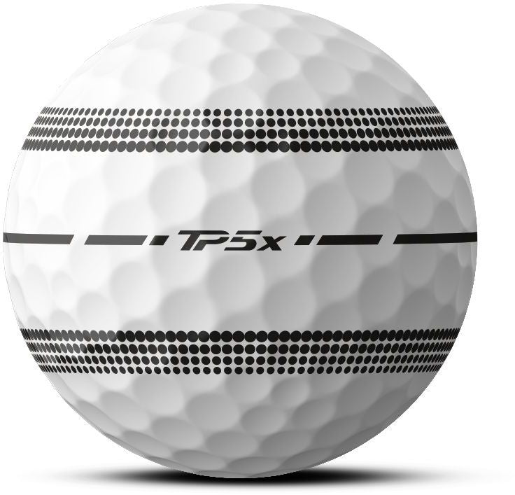 TaylorMade TP5x Stripe 2025, bílé golfové míčky