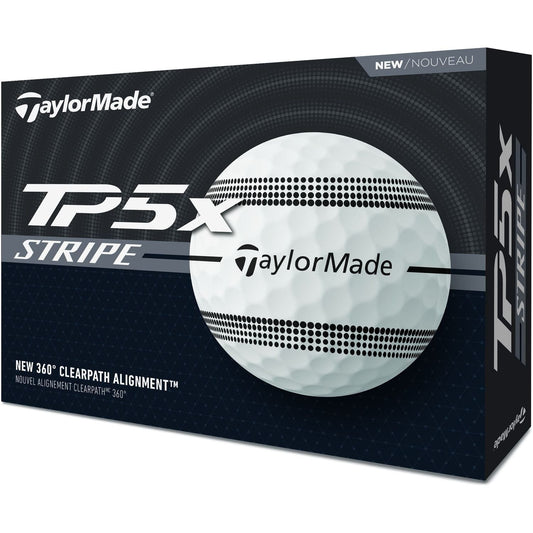 TaylorMade TP5x Stripe 2025, bílé golfové míčky