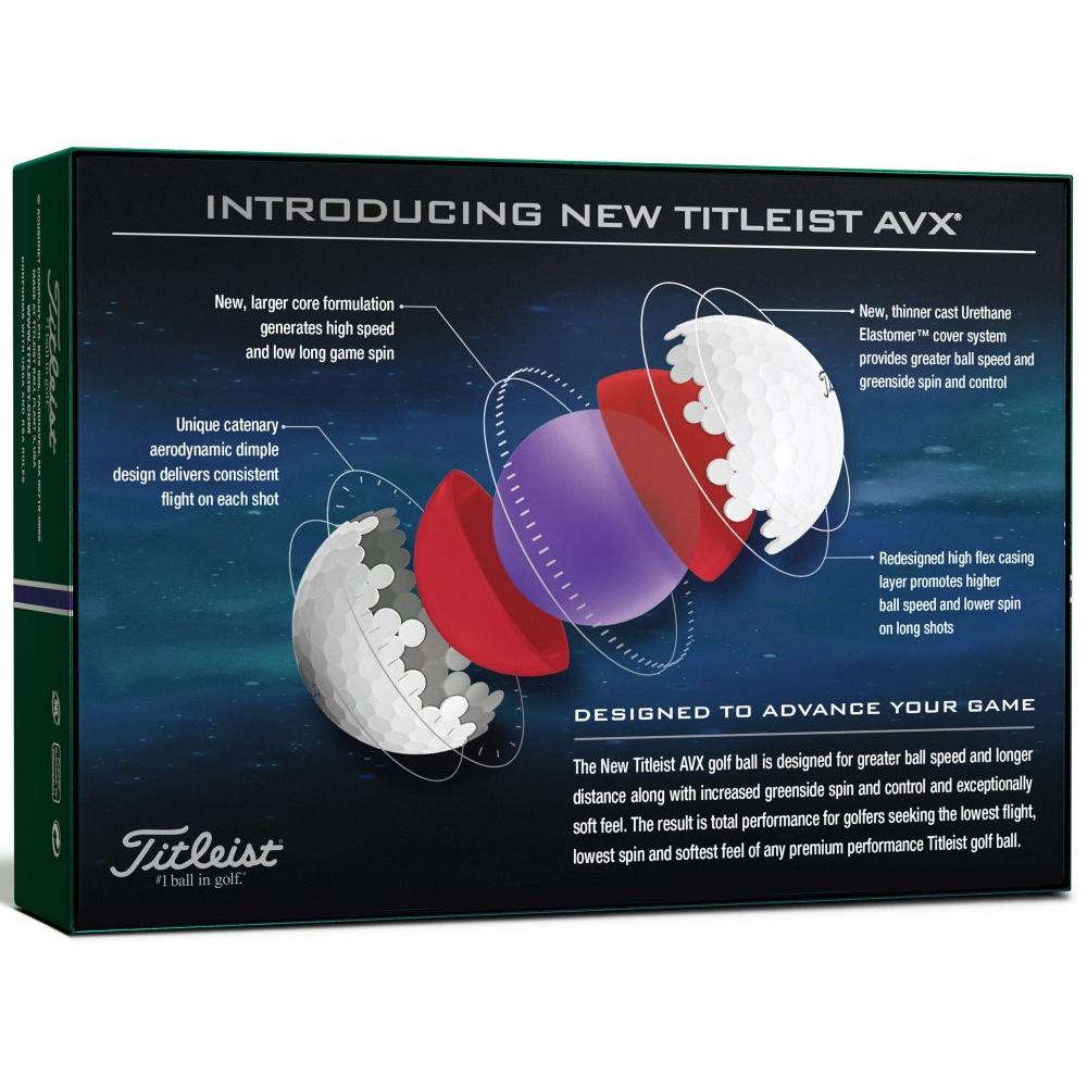 Titleist AVX 2020, bílé golfové míčky