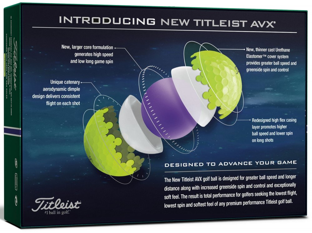 Titleist AVX 2020, žluté golfové míčky
