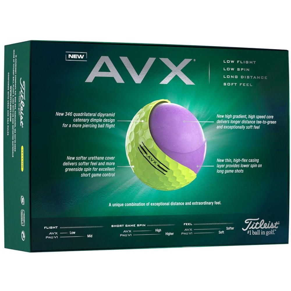 Titleist AVX 2024, žluté golfové míčky