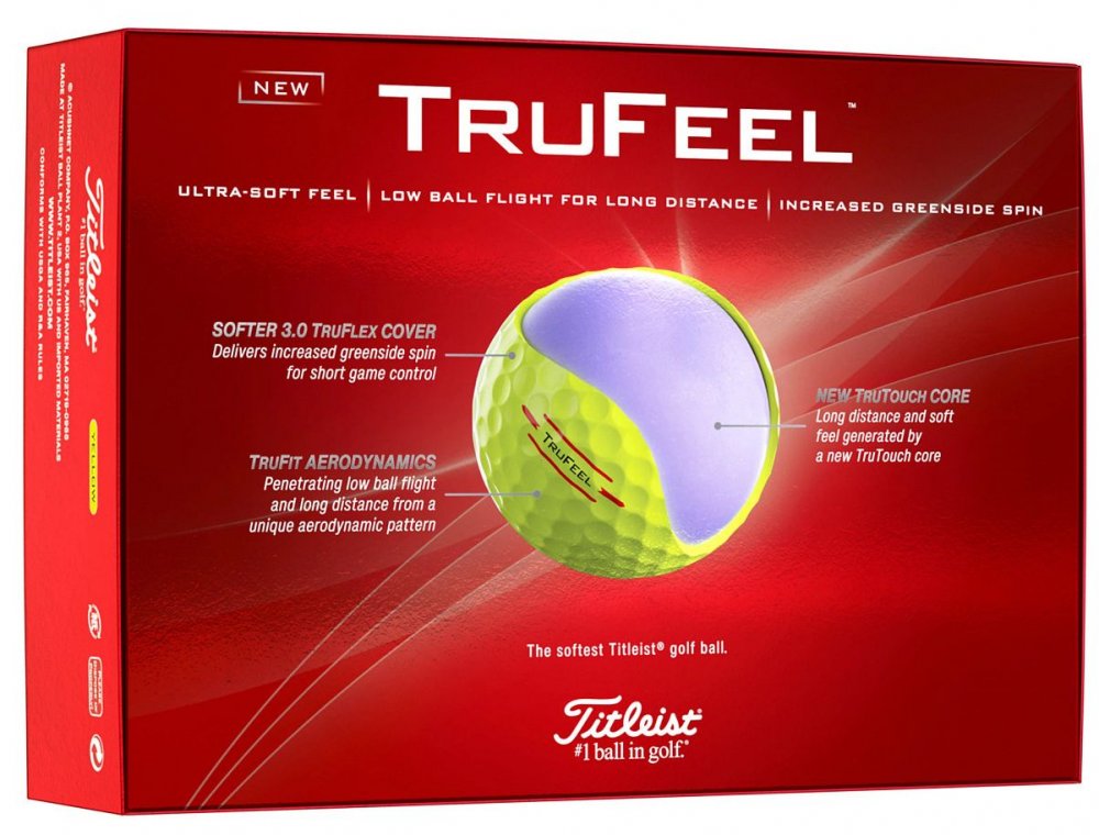 Titleist FruFeel 2024, žluté golfové míčky