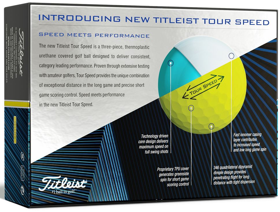 Titleist Tour Speed, žluté golfové míčky