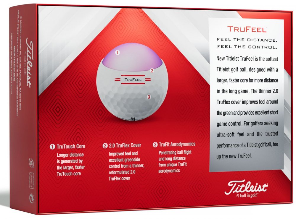 Titleist TruFeel, bílé golfové míčky