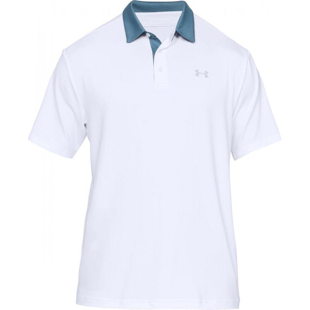 Under Armour Playoff Polo 2 Wedge, White, Thunder, Mod Gray Under Armour
