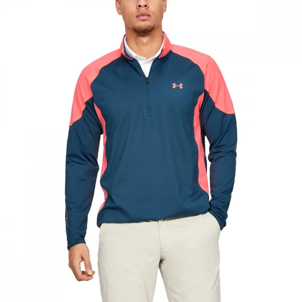 Under Armour Storm Midlayer, Petrol Blue, Blitz Red