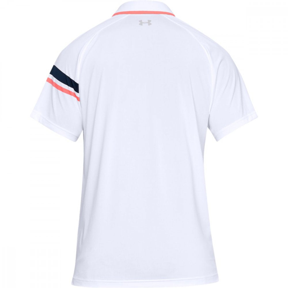 Under Armour Tour Tips Drive Polo, White, Mod Gray