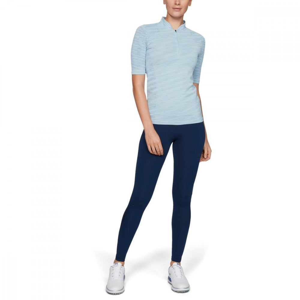 Under Armour Zinger Seamless Zip Polo, Coded Blue, Ink