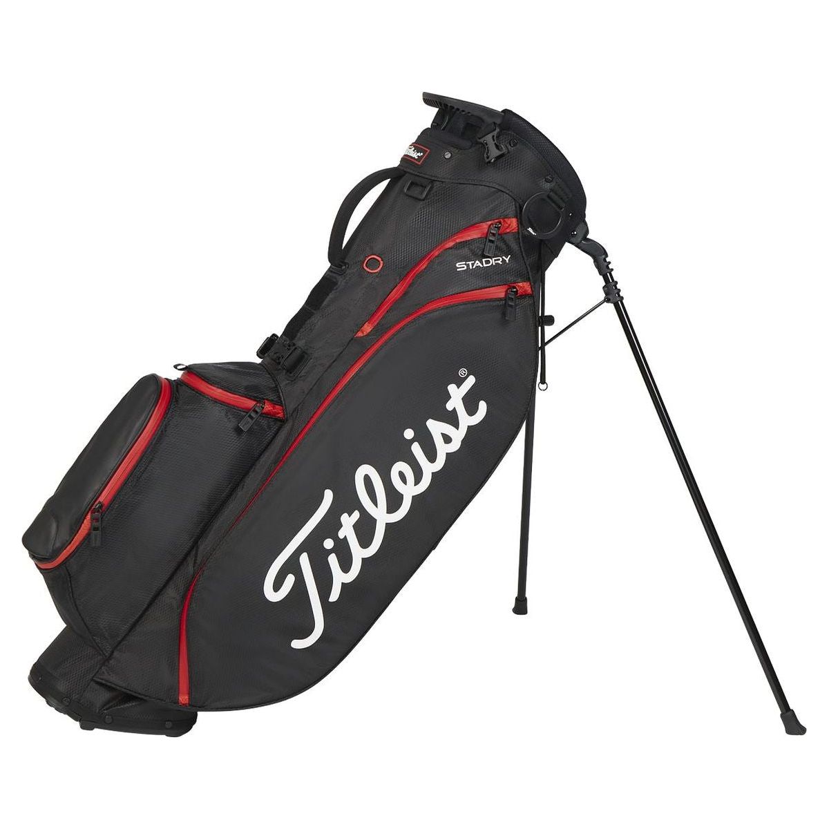 Titleist Players 4 StaDry, Black, Red, waterproof golf carry bag
