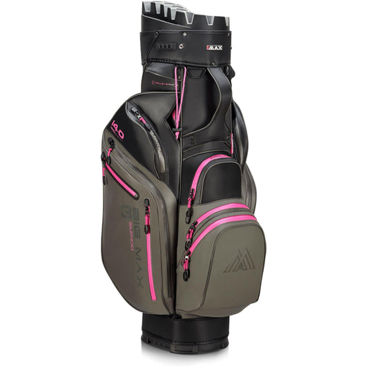 BigMax Dri Lite Silencio 3, Charcoal, Black, Fuchsia, tichý golfový bag na vozík
