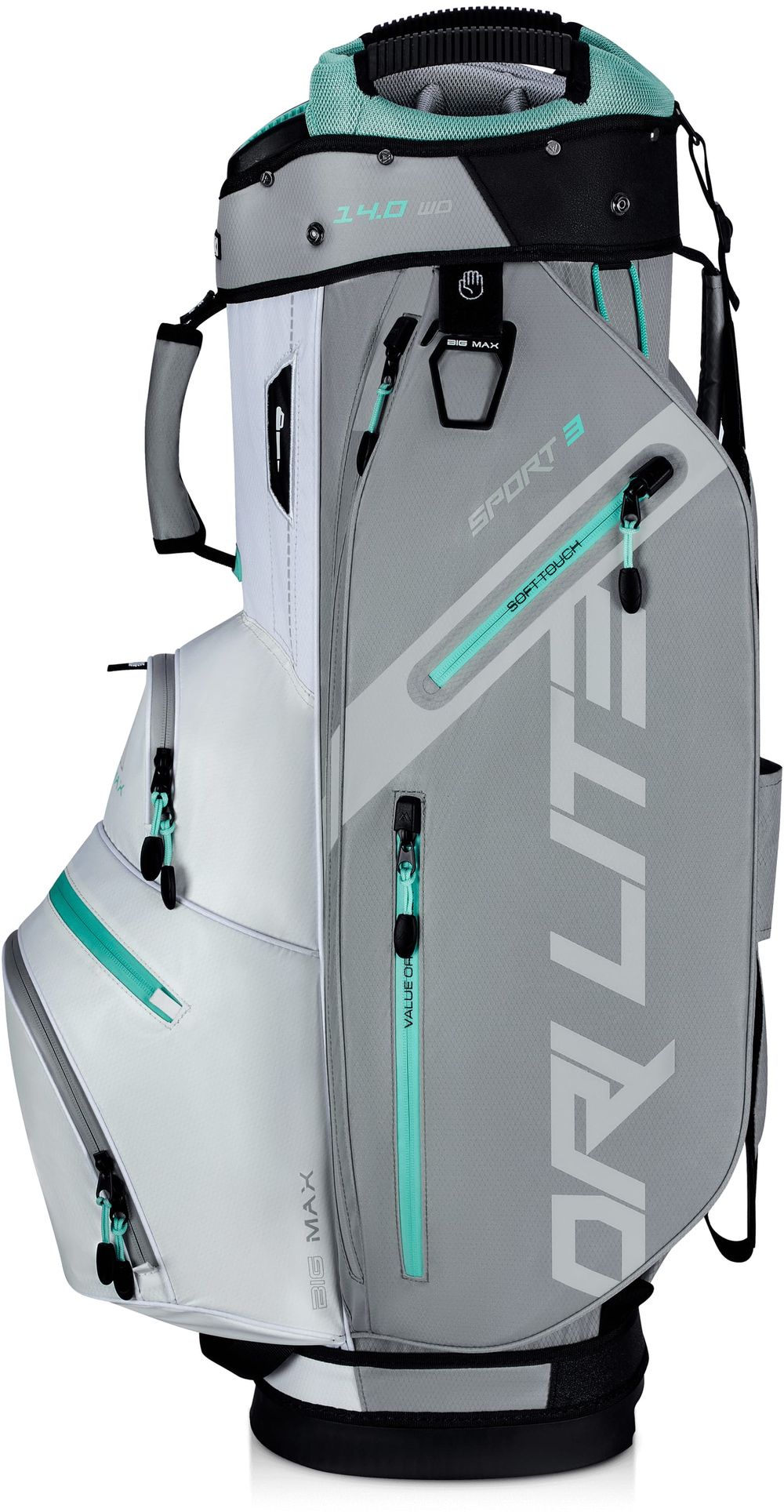 BigMax Dri Lite Sport 3, Grey, White, Mint, golfový bag na vozík