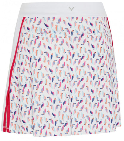 Callaway Birdie Printed Skort, Brilliant White, dámská golfová sukně