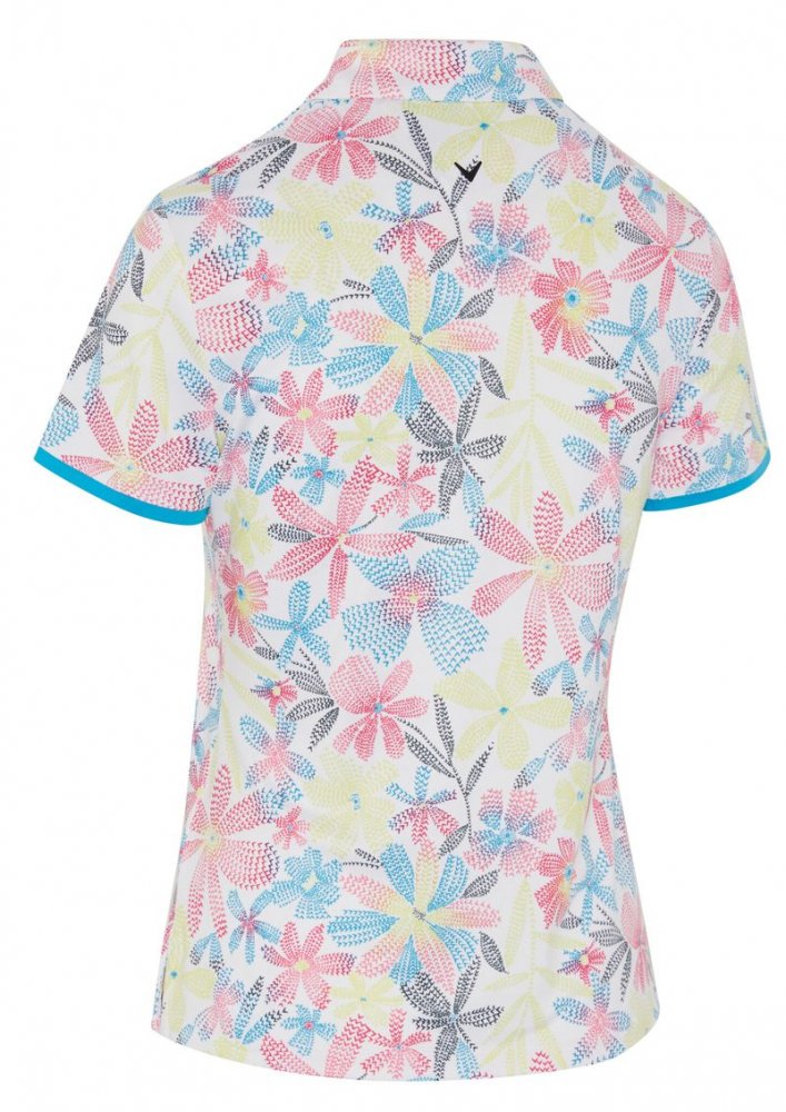 Callaway Chev Floral Polo, Brilliant White, dámské golfové tričko