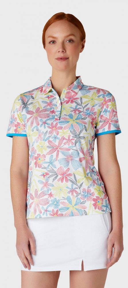 Callaway Chev Floral Polo, Brilliant White, dámské golfové tričko