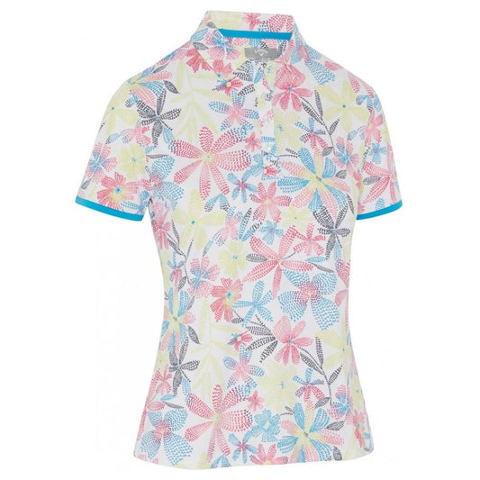 Callaway Chev Floral Polo, Brilliant White, dámské golfové tričko