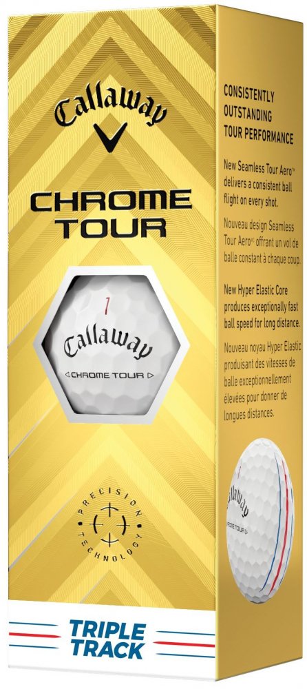 Callaway Chrome Tour 24, Triple Track, bílé golfové míčky