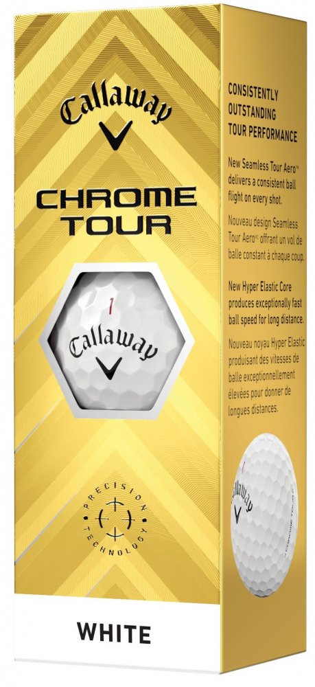 Callaway Chrome Tour 24, bílé, 3 golfové míčky Callaway
