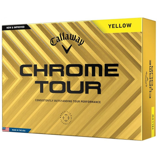 Callaway Chrome Tour 24, žluté golfové míčky