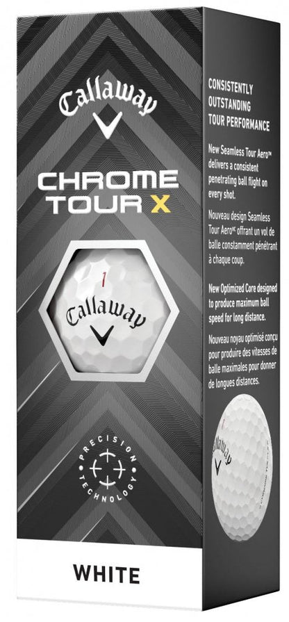 Callaway Chrome Tour X 24, bílé golfové míčky