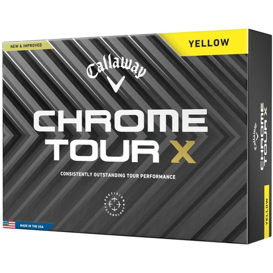 Callaway Chrome Tour X 24, žluté golfové míčky