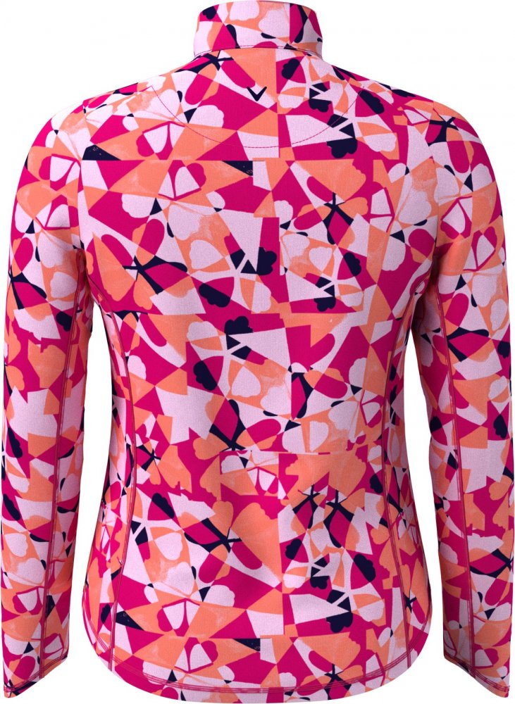 Callaway Geomertic Floral Protection, Pink Peacock, dámské golfové tričko