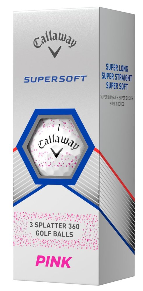 Callaway SuperSoft, Splatter Pink, golfové míčky