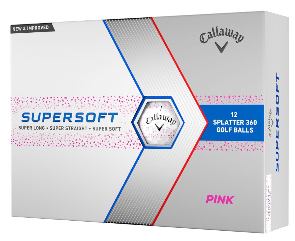 Callaway SuperSoft, Splatter Pink, golfové míčky
