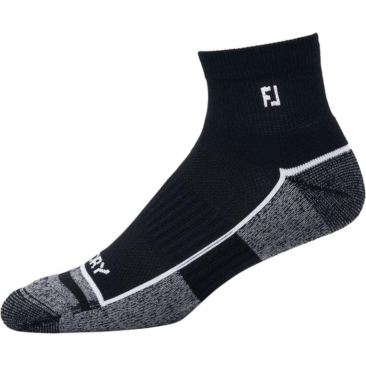 FootJoy ProDry Mens, Quarter, schwarze Herren Golf-Socken