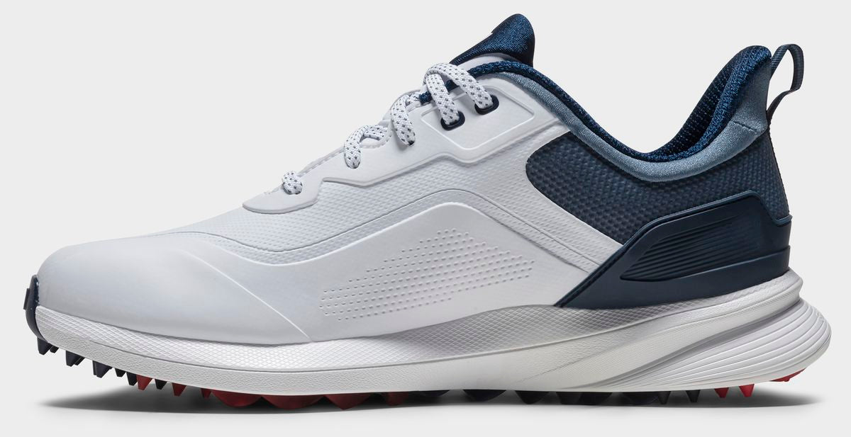 FootJoy Pro SL Wide, White, Blue, Red, men's golf shoes