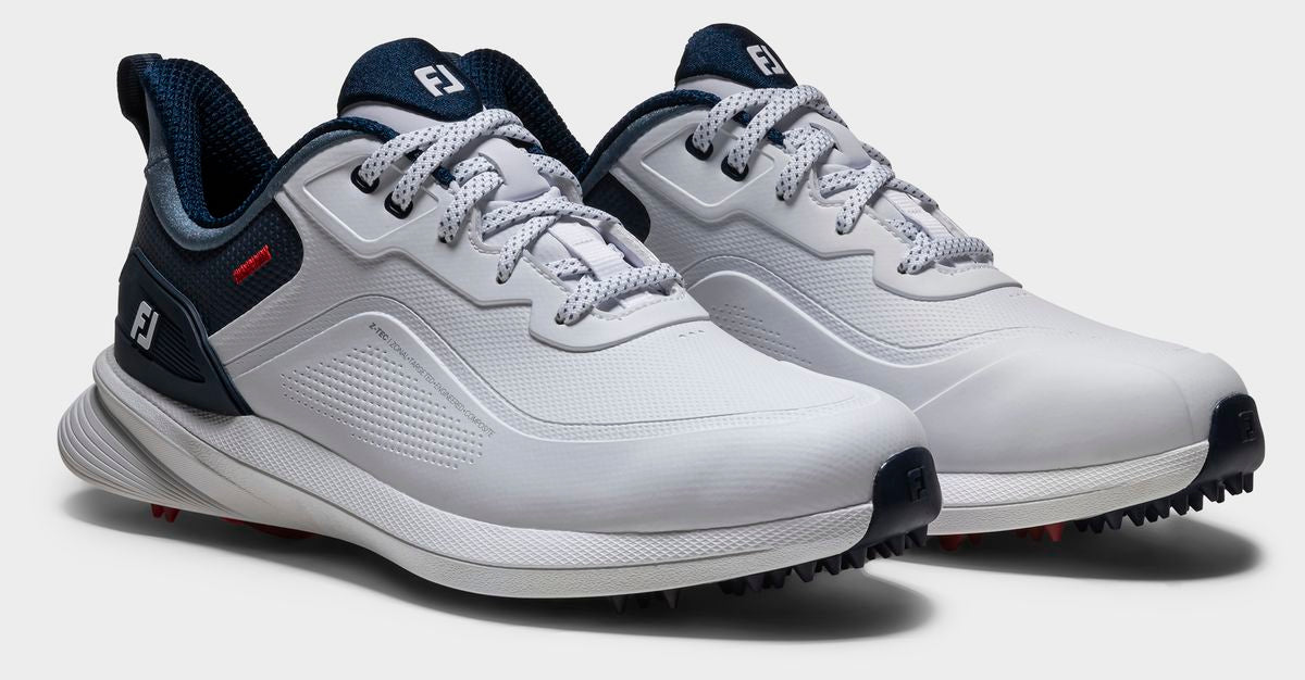 FootJoy Pro SL Wide, White, Blue, Red, men's golf shoes