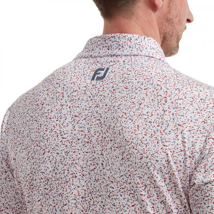 FootJoy Granite Print, White, Grey, golfové tričko pro muže