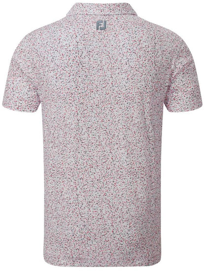 FootJoy Granite Print, White, Grey, golfové tričko pro muže