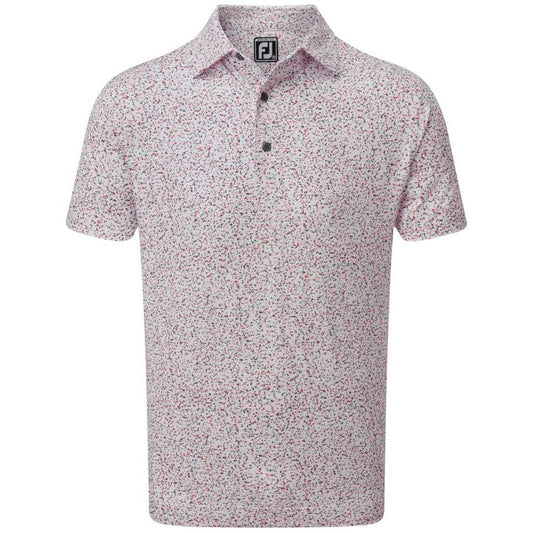 FootJoy Granite Print, White, Grey, golfové tričko pro muže