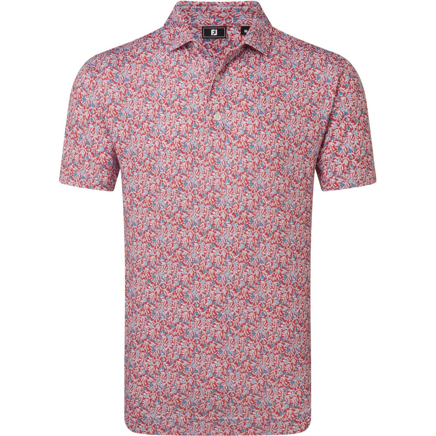 FootJoy Meadow Print Lisle, Nantucket Red, Chambray, pánské tričko na golf
