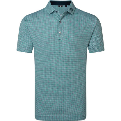 FootJoy Nautical Flag Print Lisle, Green, Navy, pánské golfové tričko