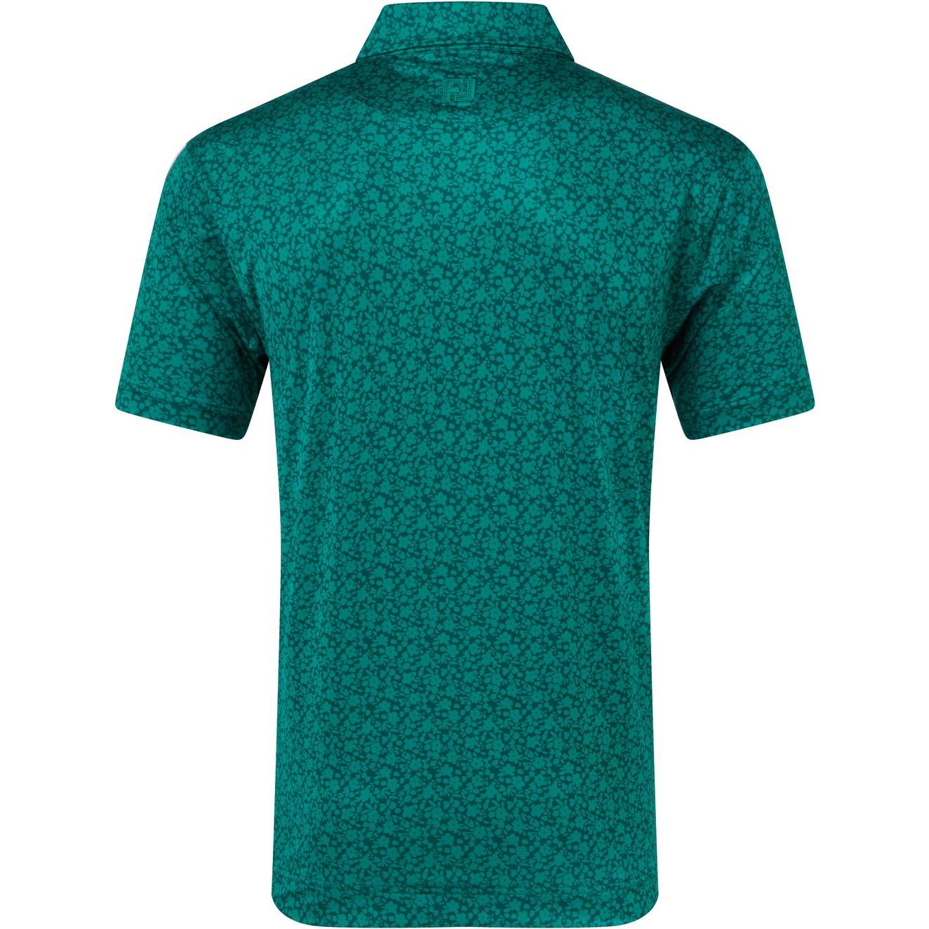 FootJoy Painted Floral Lisle, Green, pánské golfové tričko