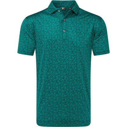 FootJoy Painted Floral Lisle, Green, pánské golfové tričko