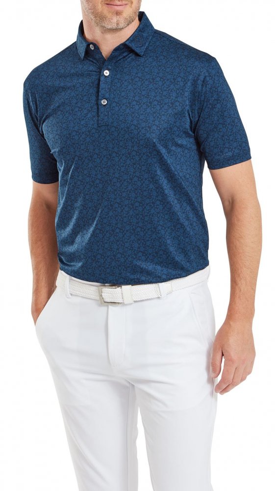 FootJoy Painted Floral Lisle, Navy, pánské golfové tričko