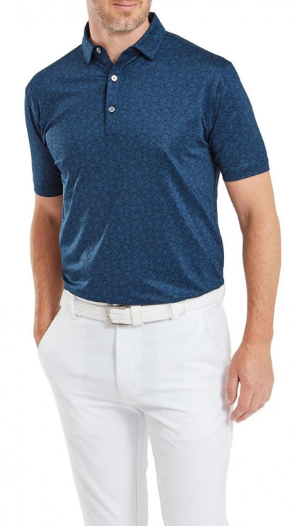 FootJoy Painted Floral Lisle, Navy, pánské golfové tričko